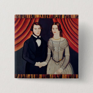 Portrait of Newly-weds 2 Inch Square Button