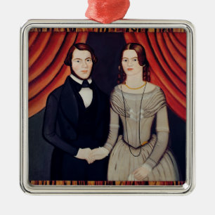 Portrait of Newly-weds Metal Ornament