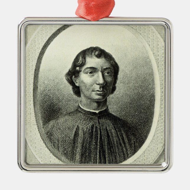 Portrait of Niccolo Machiavelli Metal Ornament (Front)