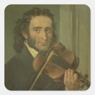 Portrait of Niccolo Paganini Square Sticker