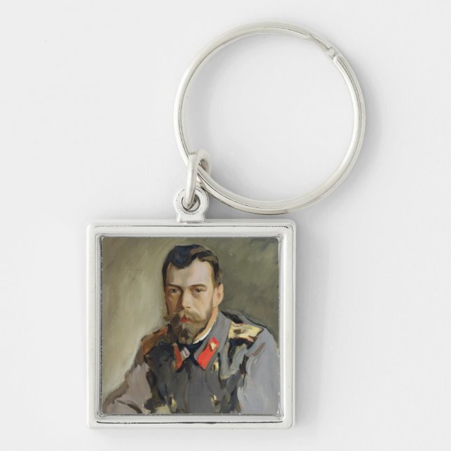 Portrait of Nicholas II, 1900 Keychain (Front)