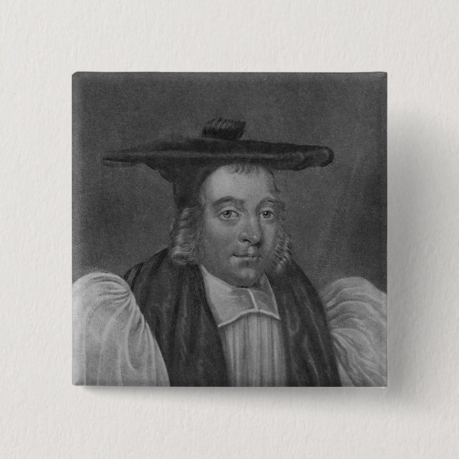 Portrait of Nicholas Monck 2 Inch Square Button (Front)
