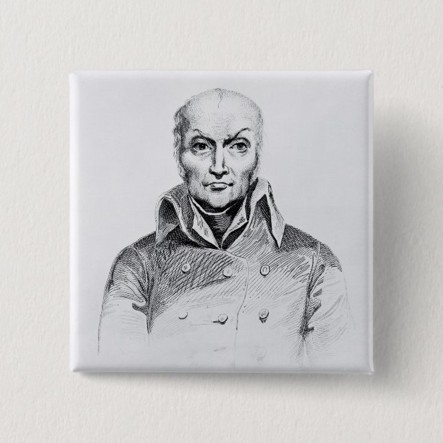 Portrait of Nicolas Appert 2 Inch Square Button (Front)