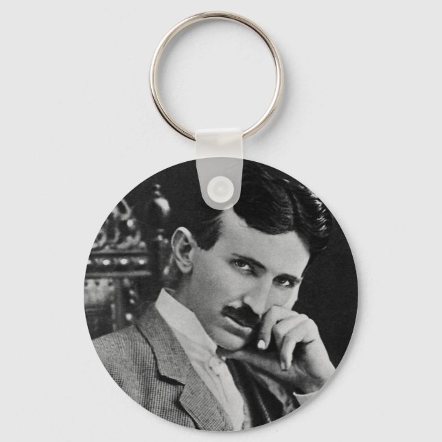 Portrait of Nikola Tesla Keychain (Front)
