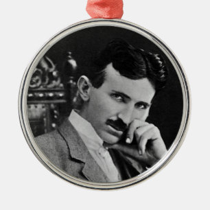 Portrait of Nikola Tesla Metal Ornament