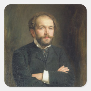 Portrait of Nikolai Karlovich Medtner 1906 Square Sticker