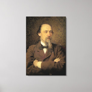 Portrait of Nikolay Alekseyevich Nekrasov, 1877 Canvas Print