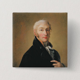 Portrait of Nikolay Mikhaylovich Karamzin , 1805 2 Inch Square Button