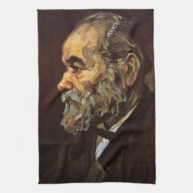 Portrait of Old Man with Beard by Vincent van Gogh Kitchen Towel (Vertical)