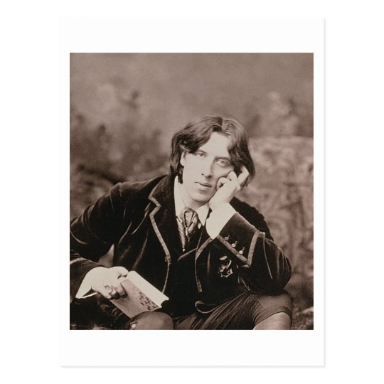 Portrait of Oscar Wilde (1854-1900), 1882 (b/w pho Postcard