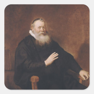 Portrait of Pastor Eleazer Swalmius, 1637-42 Square Sticker