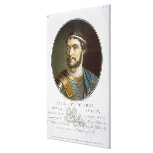 Portrait of Pepin, Called 'Le Bref', King of Franc Canvas Print