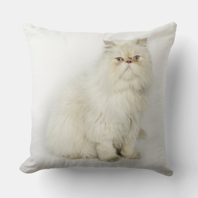 Portrait of Persian cat Throw Pillow (Front)
