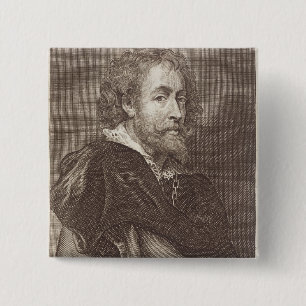 Portrait of Peter Paul Rubens (1577-1640) plate 30 2 Inch Square Button