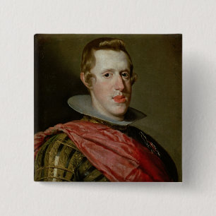 Portrait of Philip IV in Armour, 1628 2 Inch Square Button