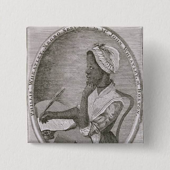 Portrait of Phillis Wheatley 2 Inch Square Button (Front)