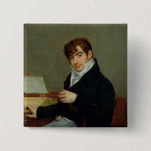 Portrait of Pierre Zimmermann  1808 2 Inch Square Button
