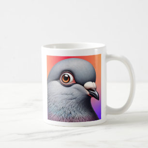 Portrait of pigeon. coffee mug