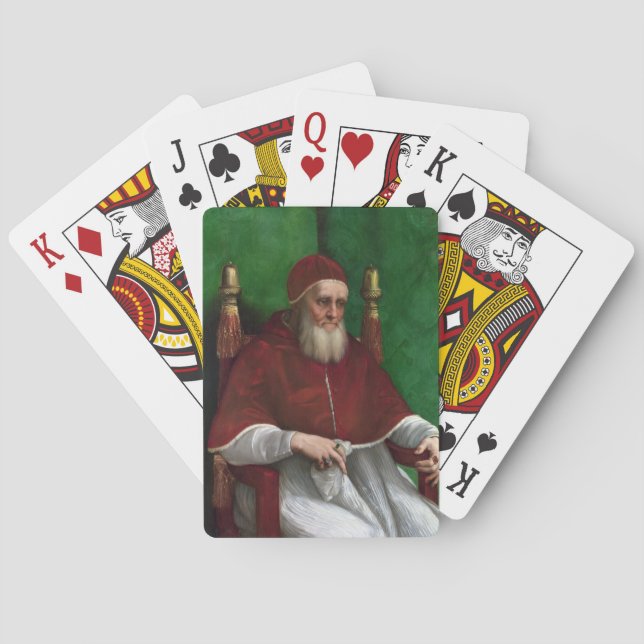 Portrait of Pope Julius II (by Raphael) Playing Cards (Back)