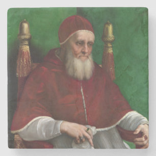 Portrait of Pope Julius II (by Raphael) Stone Coaster