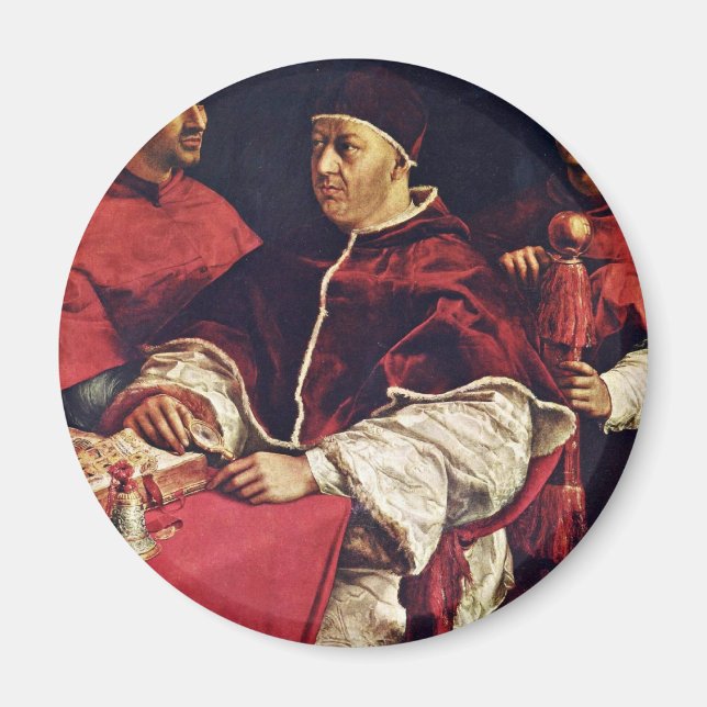Portrait Of Pope Leo X With His Cousins By Raffael Magnet (Front)