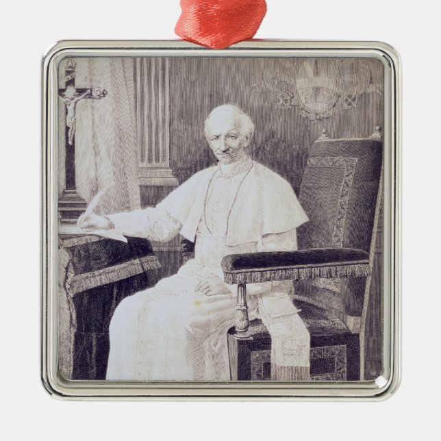 Portrait of Pope Leo XIII Metal Ornament (Front)