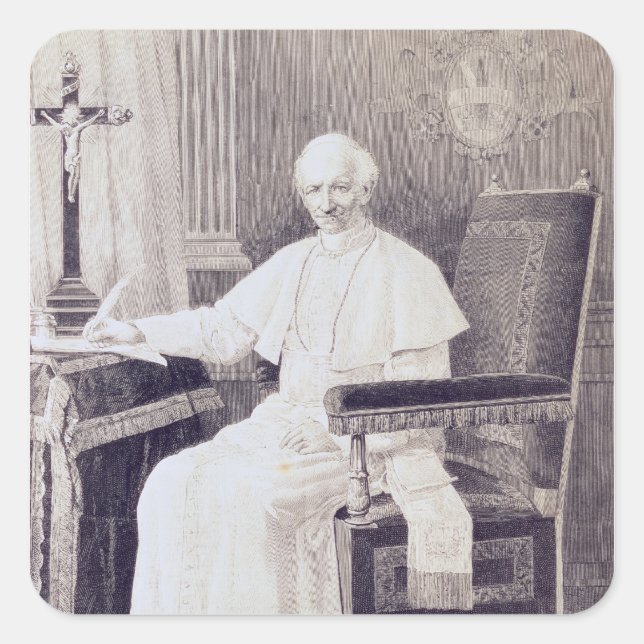 Portrait of Pope Leo XIII Square Sticker (Front)