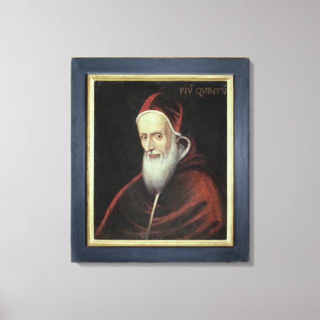 Portrait of Pope Pius V (1504-72) (oil on canvas) Canvas Print (Front)