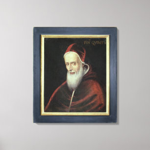 Portrait of Pope Pius V (1504-72) (oil on canvas) Canvas Print