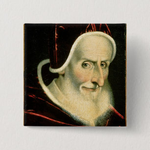 Portrait of Pope Pius V 1576-80 2 Inch Square Button