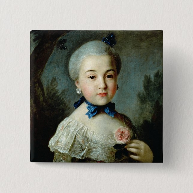 Portrait of Princess Charlotte Sophia 2 Inch Square Button (Front)