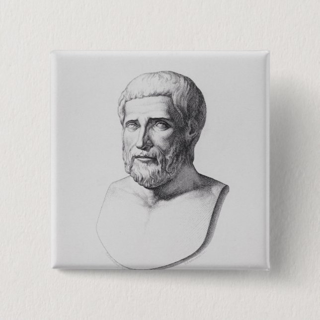 Portrait of Pythagoras 2 Inch Square Button (Front)