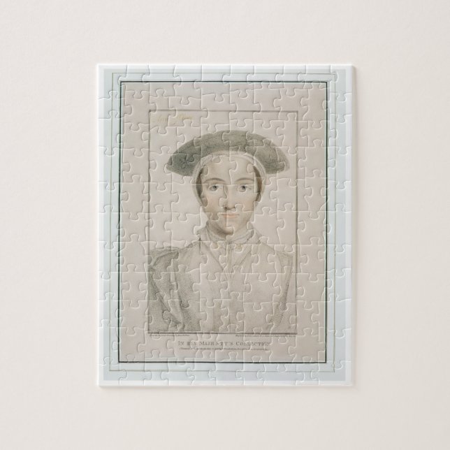 Portrait of Queen Anne of Cleves (1515-57) engrave Jigsaw Puzzle (Vertical)