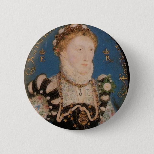 Portrait of Queen Elizabeth I, 1572 2 Inch Round Button (Front)
