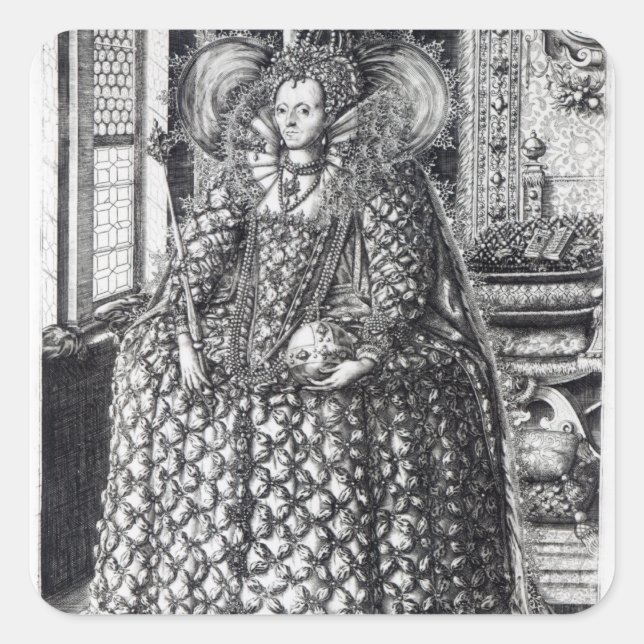 Portrait of Queen Elizabeth I Square Sticker (Front)