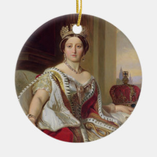 Portrait of Queen Victoria (1819-1901) 1859 (oil o Ceramic Ornament