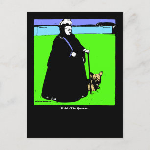 Portrait of Queen Victoria and Yorkie Dog Postcard