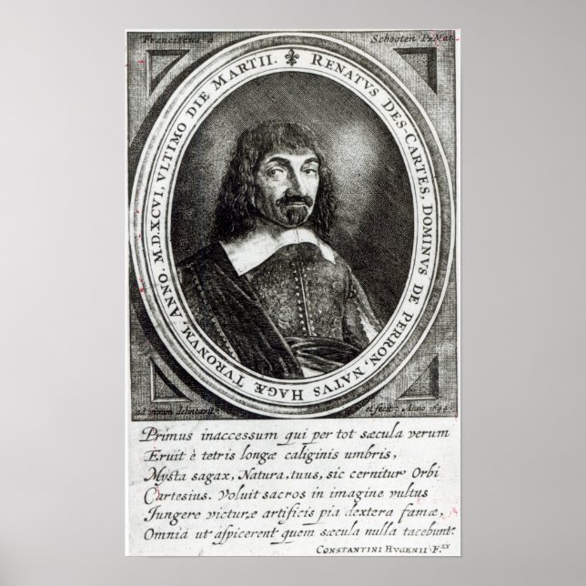 Portrait of Rene Descartes, 1644 Poster (Front)