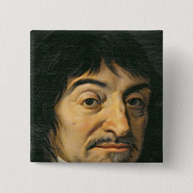 Portrait of Rene Descartes  c.1649 2 Inch Square Button (Front)
