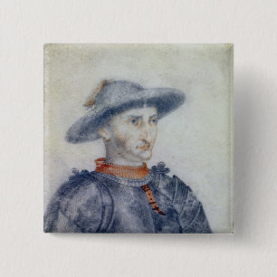 Portrait of Rene I  Duke of Anjou 2 Inch Square Button