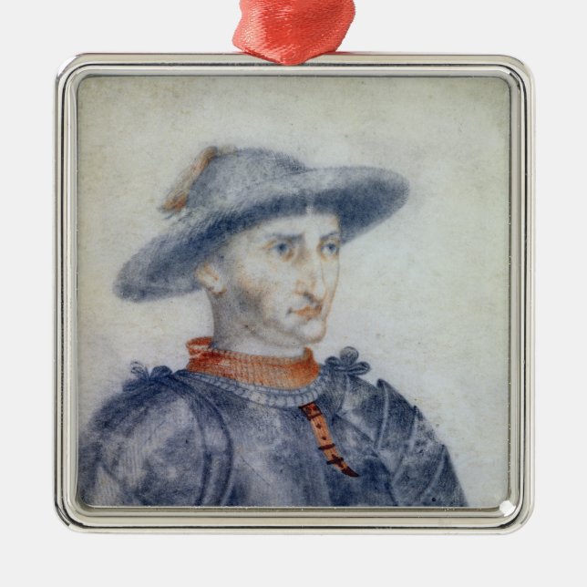 Portrait of Rene I  Duke of Anjou Metal Ornament (Front)
