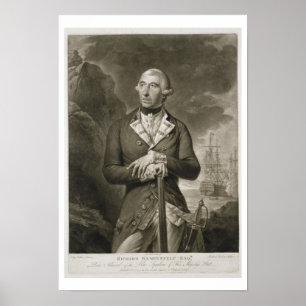 Portrait of Richard Kempenfelt (1718-82) Rear-Admi Poster