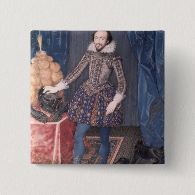 Portrait of Richard Sackville, 3rd Earl of 2 Inch Square Button (Front)