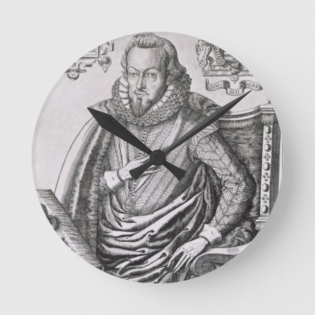 Portrait of Robert Cecil (1563-1612) 1st Earl of S Round Clock (Front)