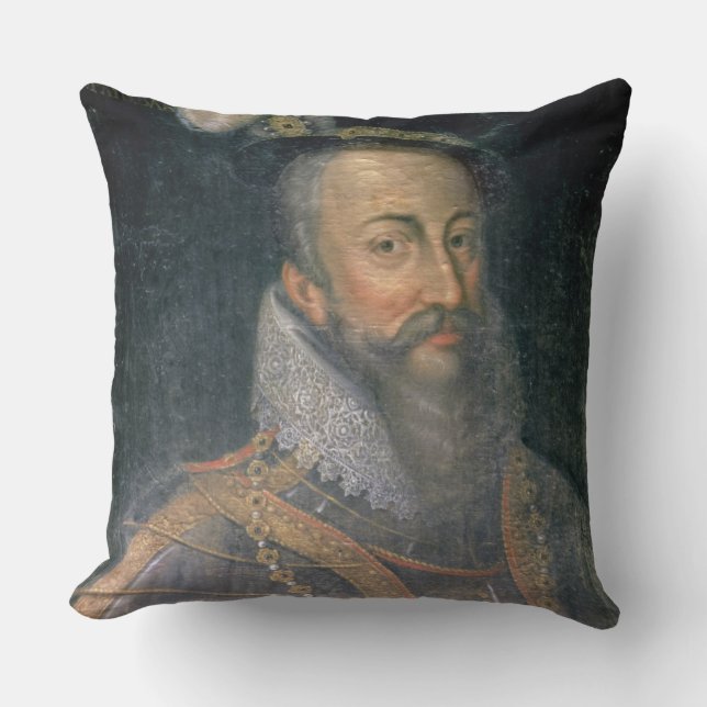 Portrait of Robert Dudley (1532-88) Earl of Leices Throw Pillow (Front)