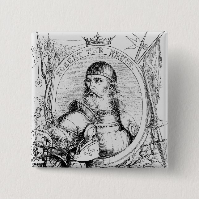 Portrait of Robert the Bruce 2 Inch Square Button (Front)
