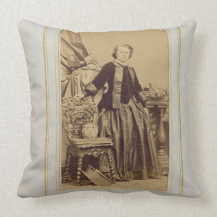Portrait of Rosa Bonheur (1822-99) (photo) Throw Pillow