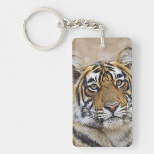 Portrait of Royal Bengal Tiger, Ranthambhor Keychain