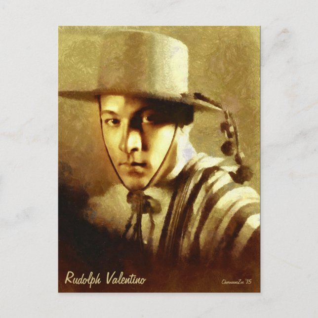 Portrait of Rudolph Valentino Art Postcard (Front)