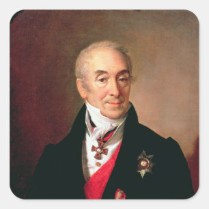 Portrait of S. Kushnikov, 1828 Square Sticker